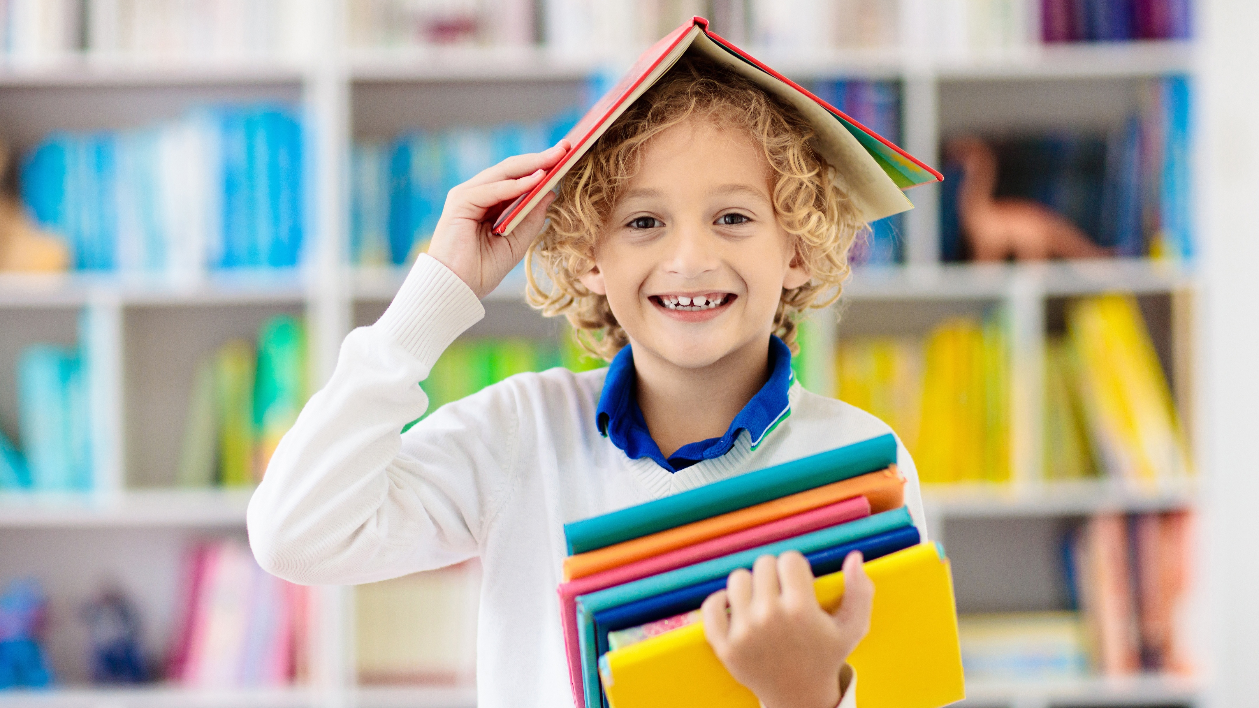 Boy with books